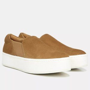 vince warren slip-on platform sneaker tan suede